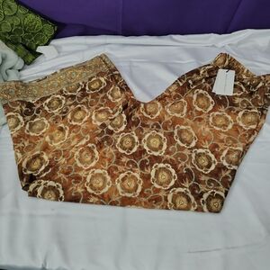 Chelsea & Theodore Brown and Gold Patterned Pants